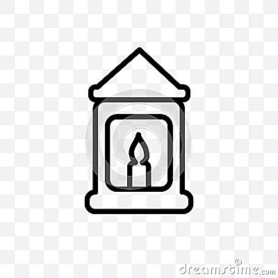 christmas lantern vector linear icon isolated on transparent background, christmas lantern transparency concept can be used for we Vector Illustration
