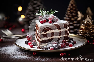 Christmas Layered Berry Pie Stock Photo