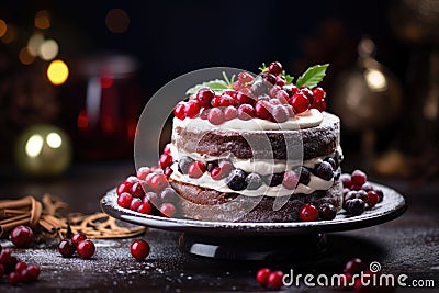 Christmas Layered Berry Pie Stock Photo