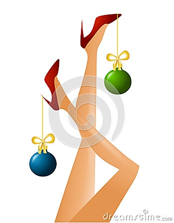 Christmas Leg Tree Cartoon Illustration