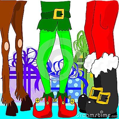 Christmas legs Vector Illustration