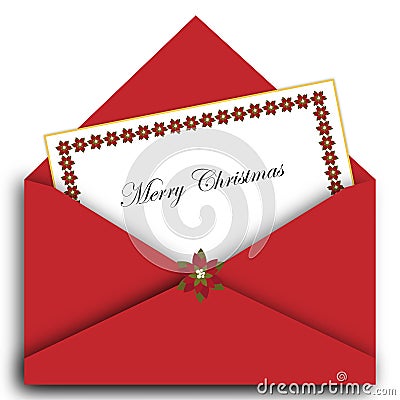 Christmas letter with envelope Vector Illustration