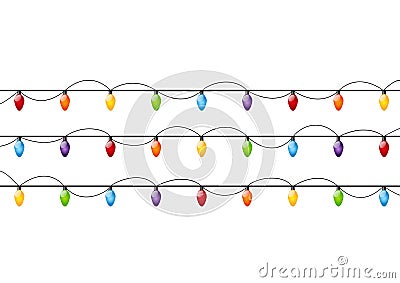 Christmas light bulbs isolated Vector Illustration