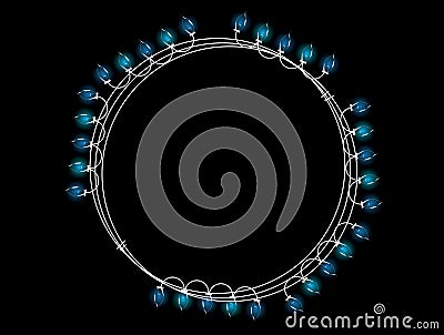 Christmas light circular frame Vector Illustration