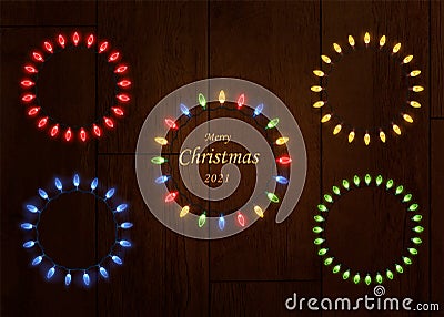 Christmas light garland. Bright Christmas lights Vector Illustration