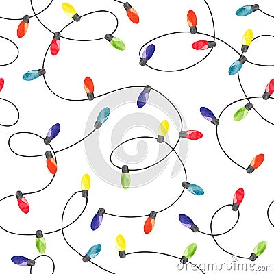 Christmas lights background. Vector Illustration