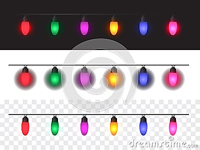 Christmas lights background Vector Illustration