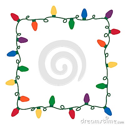 Christmas lights border Vector Illustration