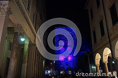 Christmas Lights in Como Editorial Stock Photo