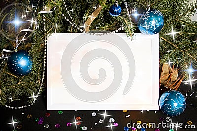 Christmas lights frame Stock Photo