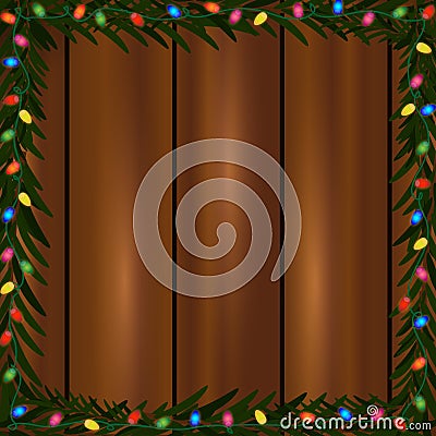 Christmas lights frame Vector Illustration