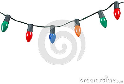 Christmas lights isolated on white Stock Photo