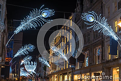 Christmas lights on New Bond Street, London, UK Editorial Stock Photo