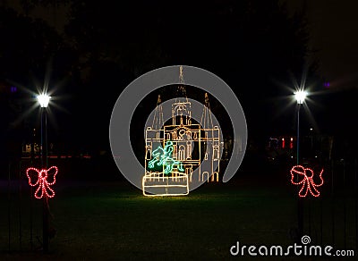 Christmas lights in New Orleans City Park Editorial Stock Photo