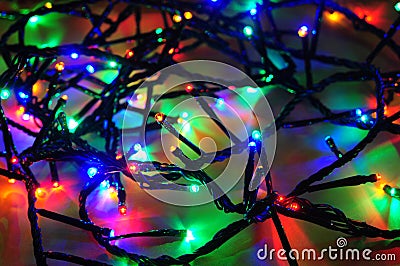 Christmas lights wire Stock Photo