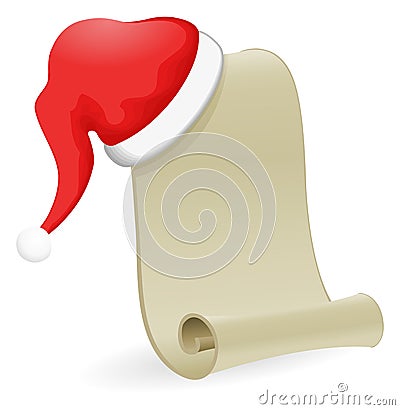 Christmas list with Santa Hat Vector Illustration