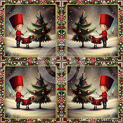 Christmas little drummer boy wallpaper Stock Photo