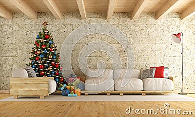 Christmas living room Stock Photo