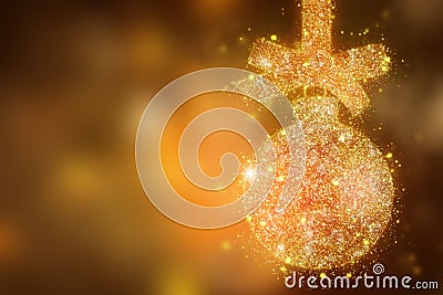 Christmas magic sparkle glitter bauble - xmas background Stock Photo