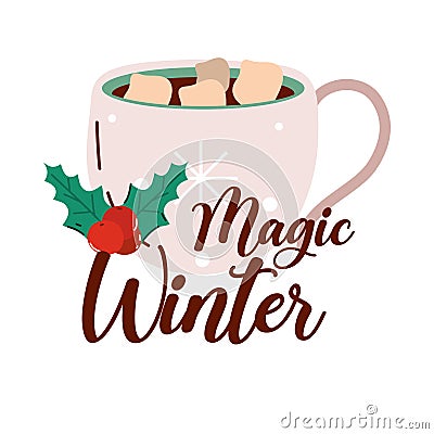 christmas magic winter Vector Illustration