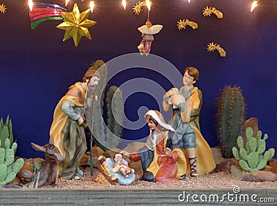 A Christmas manger scene Stock Photo