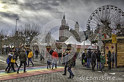 Christmas market in Maastricht, the Netherlands Editorial Stock Photo