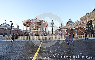 Christmas market on Red Square, Moscow Editorial Stock Photo