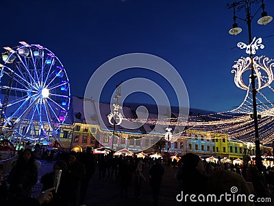 The Christmas market in Sibiu Editorial Stock Photo