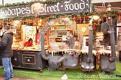 Christmas market stalls Editorial Stock Photo