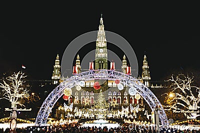 Christmas Market in Vienna Austria Editorial Stock Photo