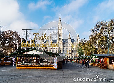 Christmas market in Vienna Editorial Stock Photo