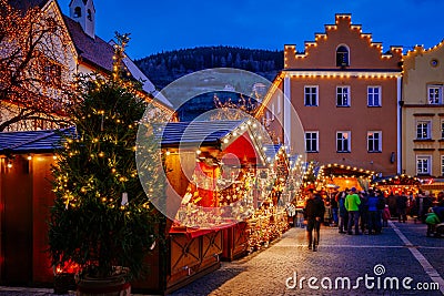 Christmas Market in Vipiteno, Bolzano, Trentino Alto Adige, Italy Stock Photo