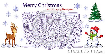 Christmas maze game Vector Illustration