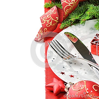 Christmas menu concept isolated over white Stock Photo