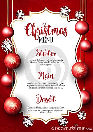 Christmas menu design background Vector Illustration