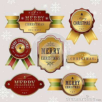 Christmas metal label Stock Photo