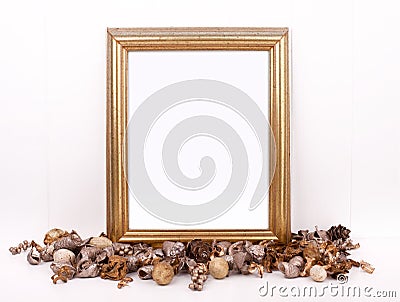 Christmas mockup styled stock photography with gold frame Stock Photo