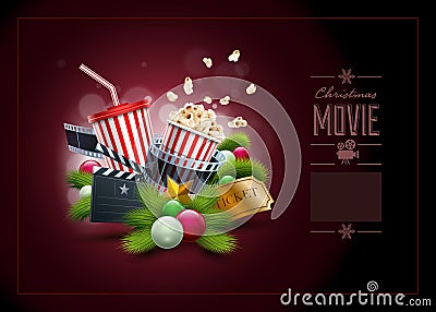 Christmas Movie concept Vector Illustration