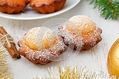 Christmas muffins with cinnamon Stock Photo