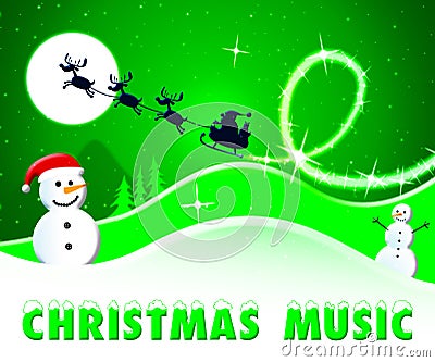 Christmas Music Shows Xmas Song 3d Illustration Stock Photo