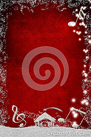 Christmas musical background.Copy space, vertical Stock Photo