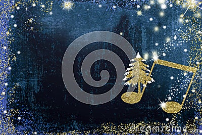 Christmas musical greeting card. Stock Photo