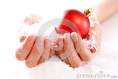 Christmas nail art Stock Photo