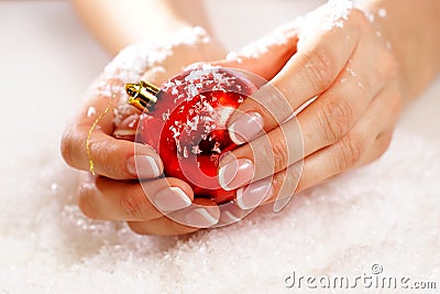 Christmas nail art Stock Photo