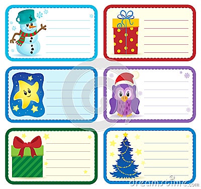 Christmas name tags collection 2 Vector Illustration