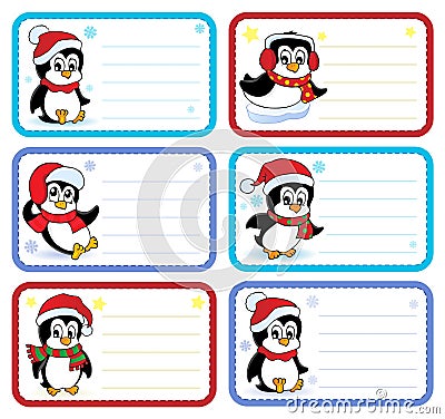 Christmas name tags collection 3 Vector Illustration