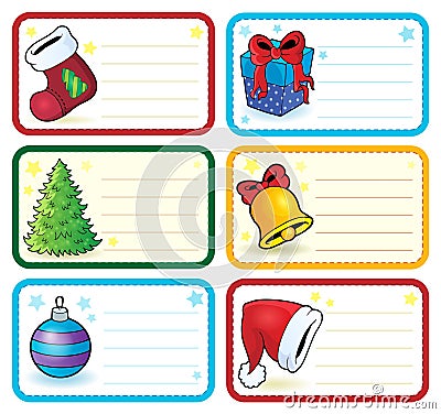 Christmas name tags collection 4 Vector Illustration