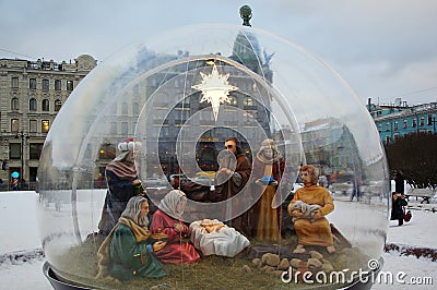 Christmas Nativity at the Kazan Cathedral Editorial Stock Photo