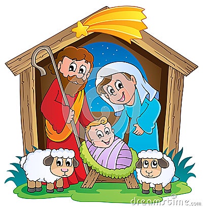 Christmas Nativity scene 2 Vector Illustration