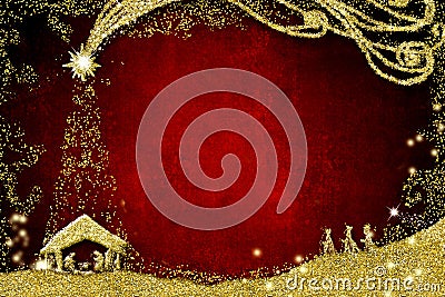 Christmas Nativity Scene greetings cards Stock Photo